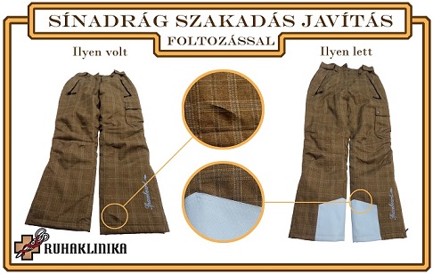 sínadrág szakadás javítás - Foltozással
